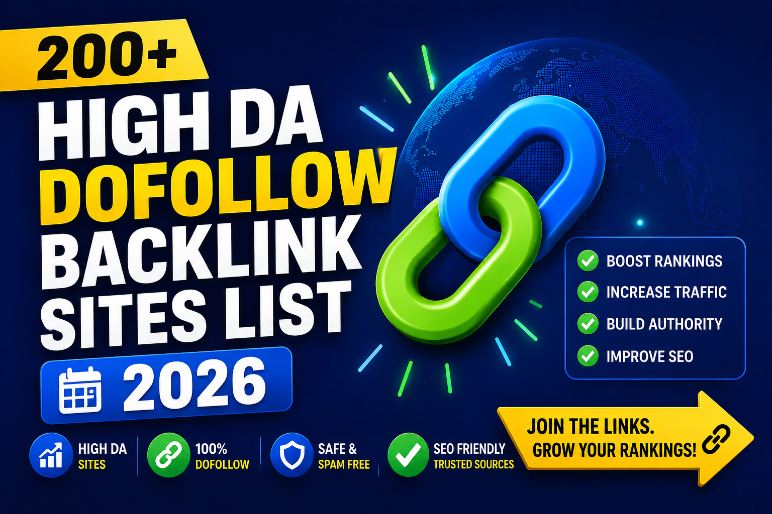 200+ High DA Dofollow Backlink Sites List 2026 (Free Submission)